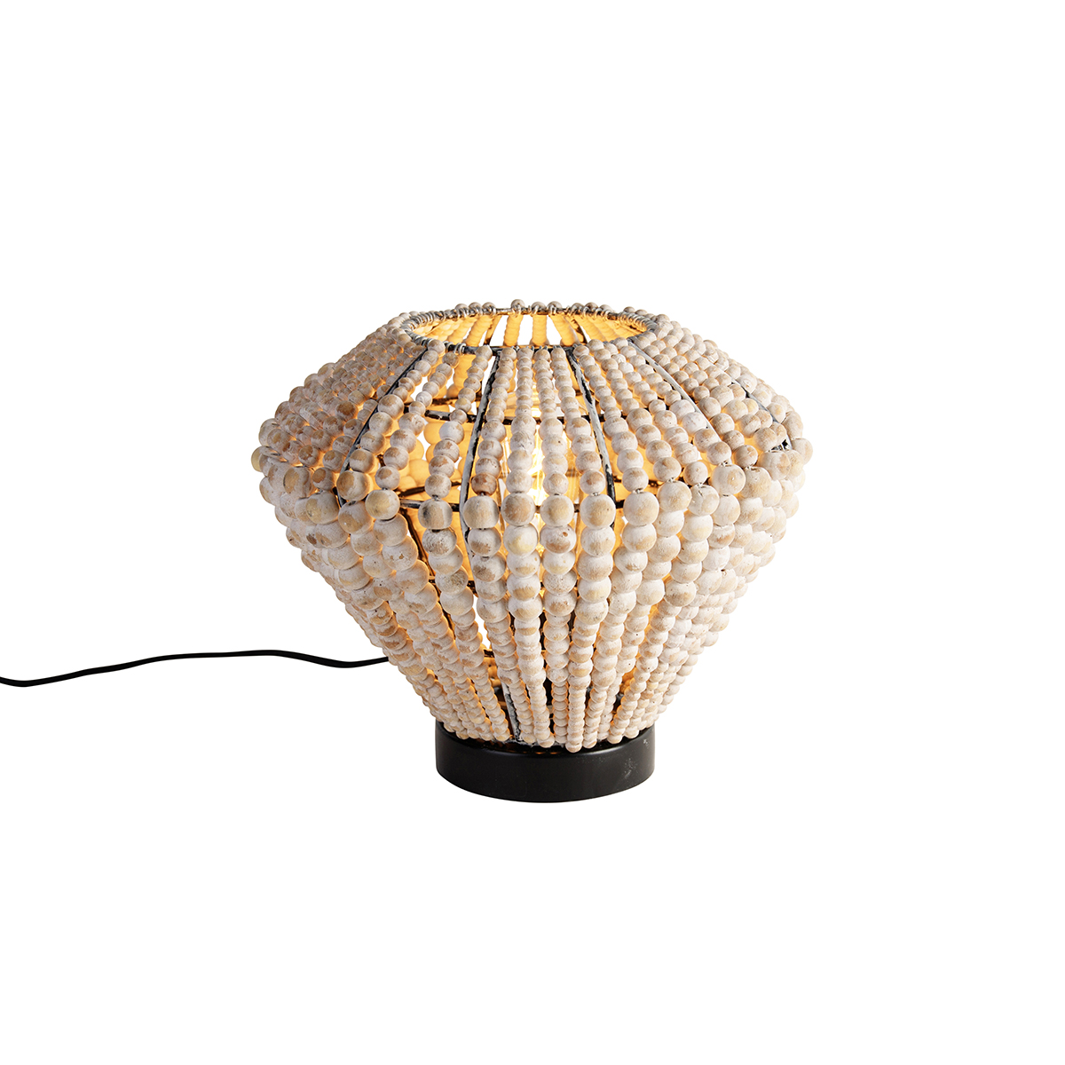 Oosterse tafellamp beige met kralen - Moti