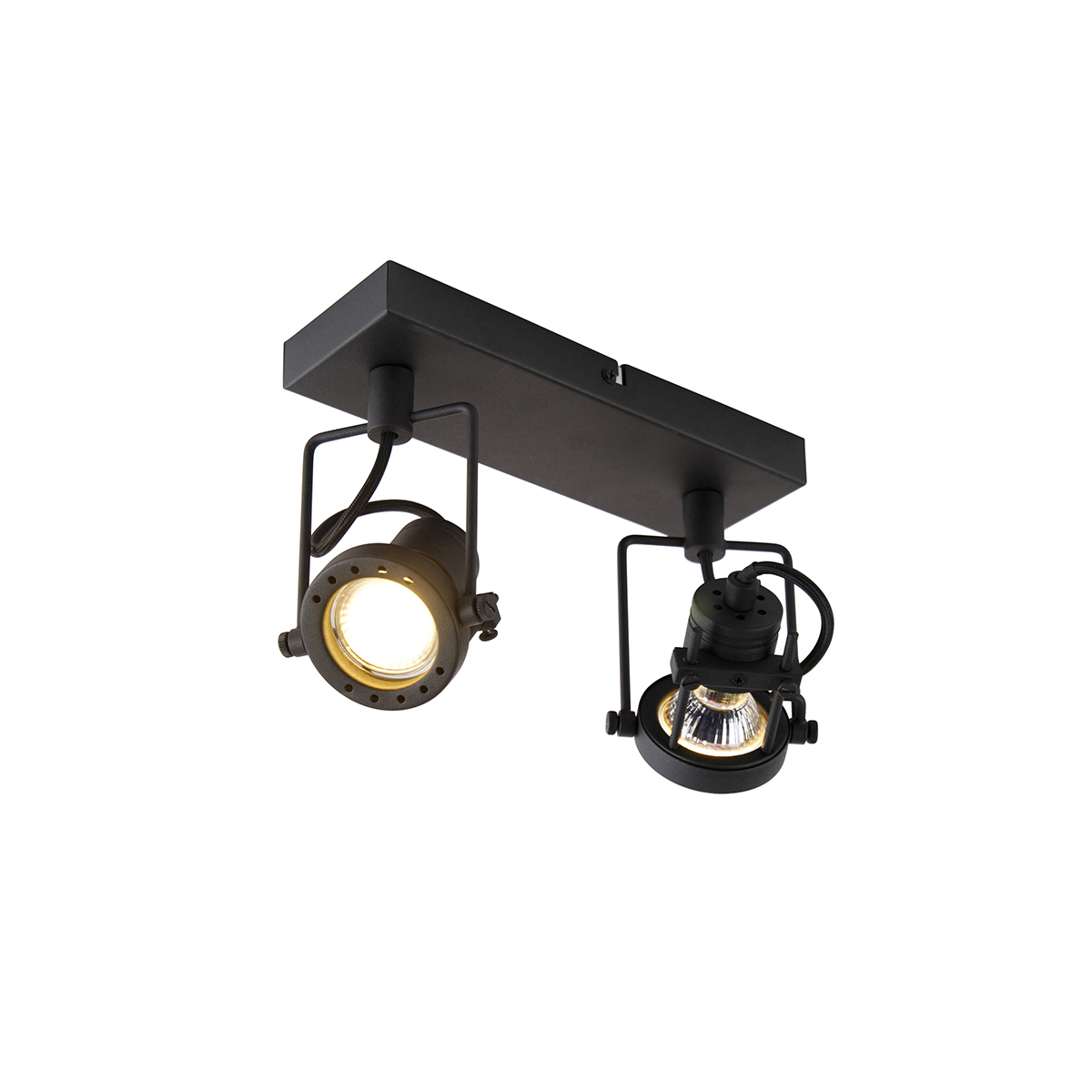 Industriële smart spot zwart incl. 2 Wifi GU10 - Suplux