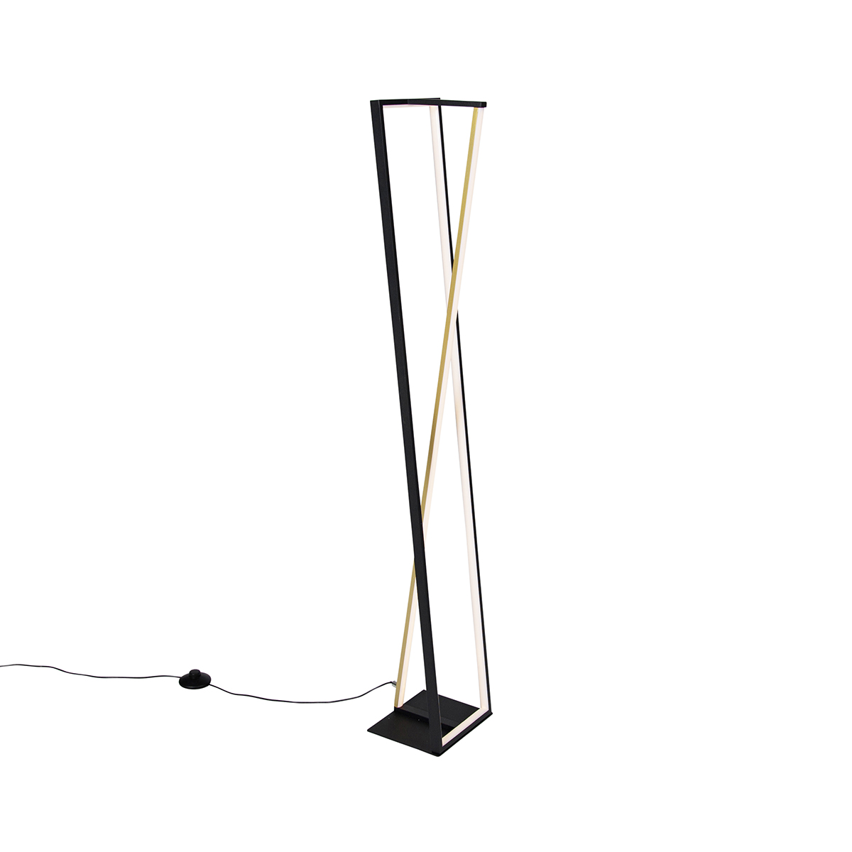 Design vloerlamp zwart incl. LED 3-staps dimbaar in kelvin - Milena