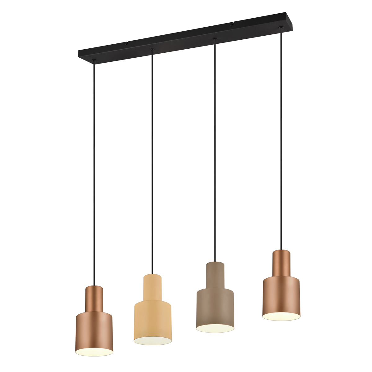 Hanging lamp brown with taupe and beige 4-light - Ans