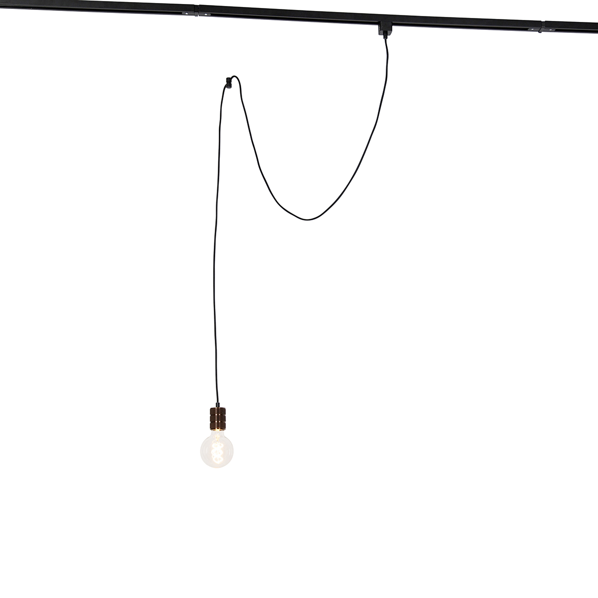 Hanglamp met rail ophanging donkerbrons - Cavalux