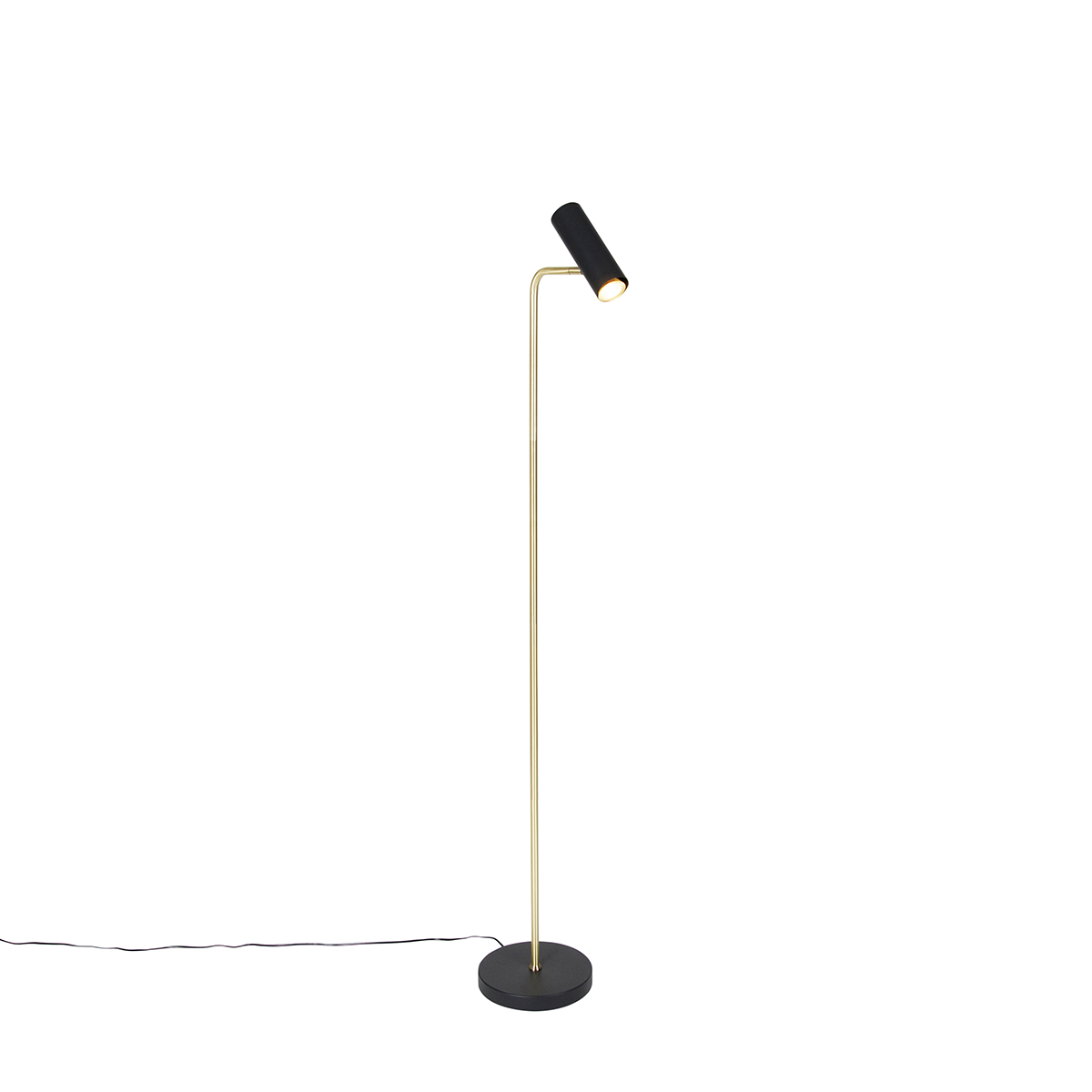 Moderne vloerlamp zwart met goud - Beata