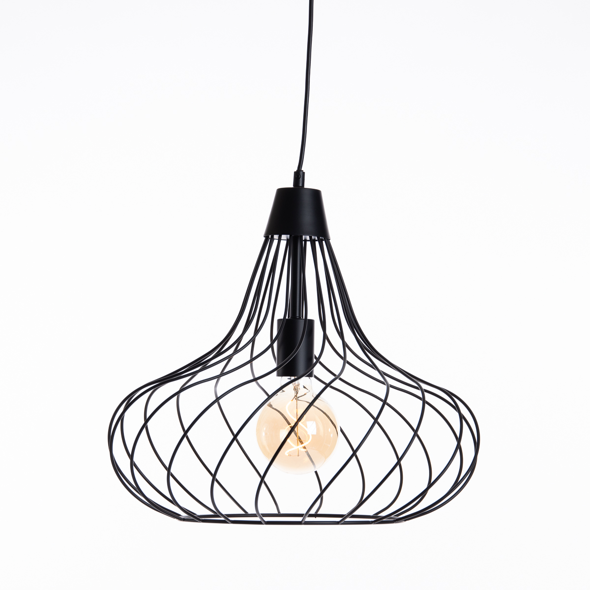 Moderne hanglamp zwart 42 cm E27 - Iggy