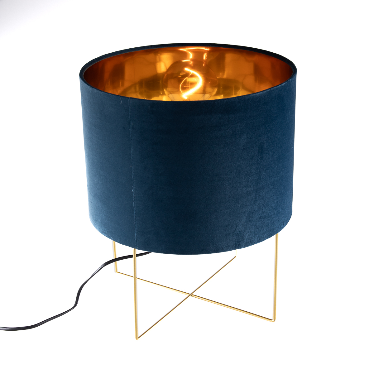 Moderne tafellamp blauw met goud - Rosalina