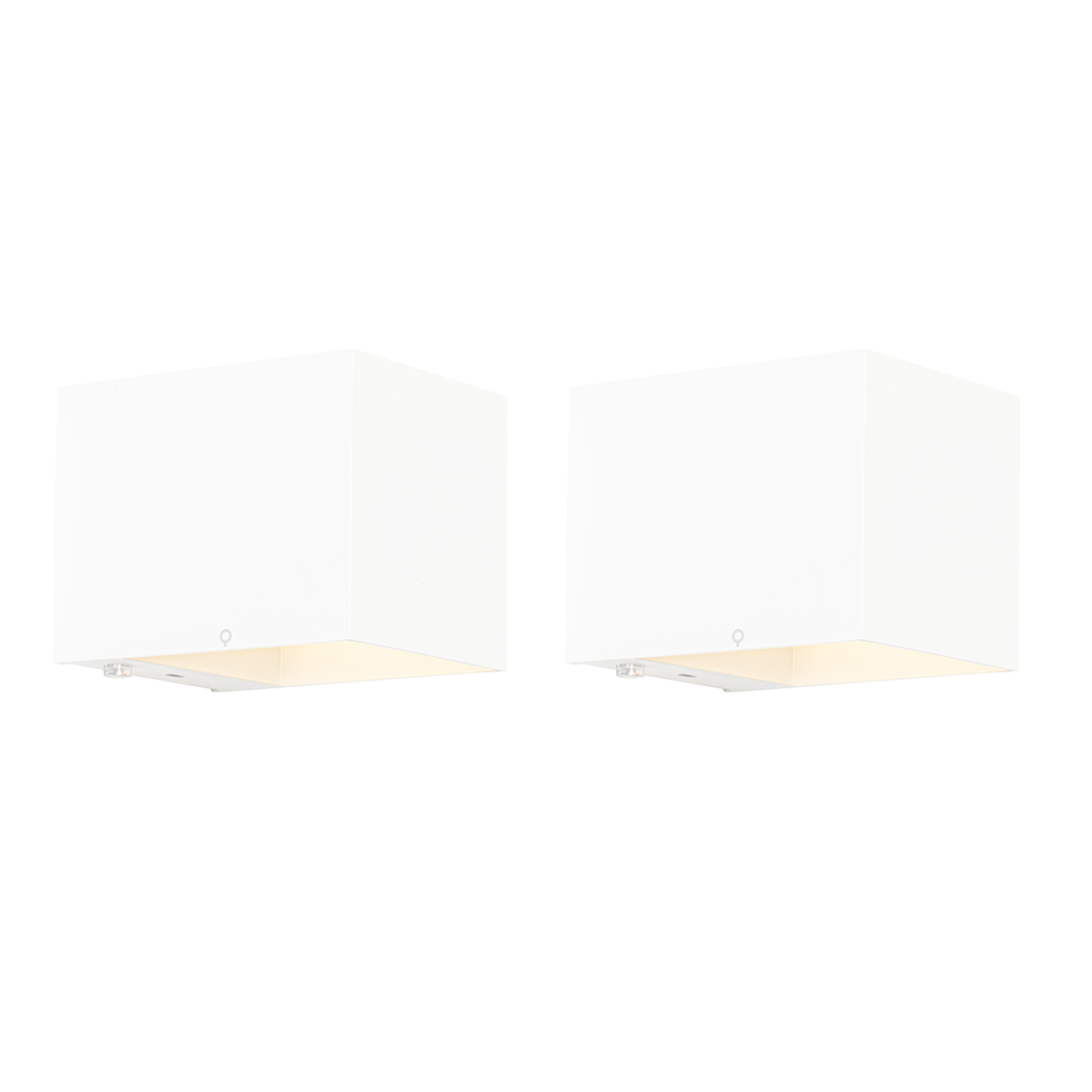 Set van 2 wandlampen wit incl. LED en touch dimmer oplaadbaar - Joris