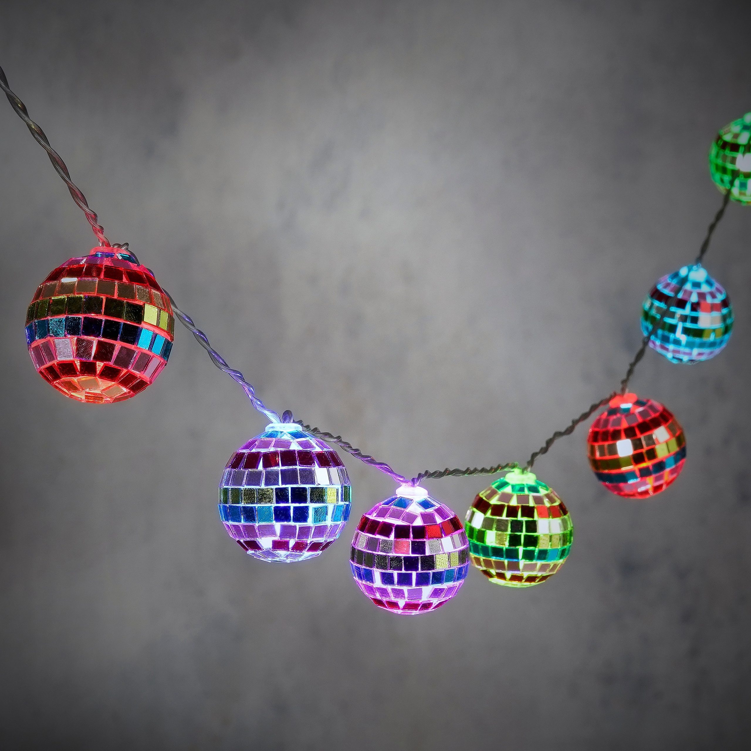 Lichtsnoer met discoballen 4cm incl. LED 1