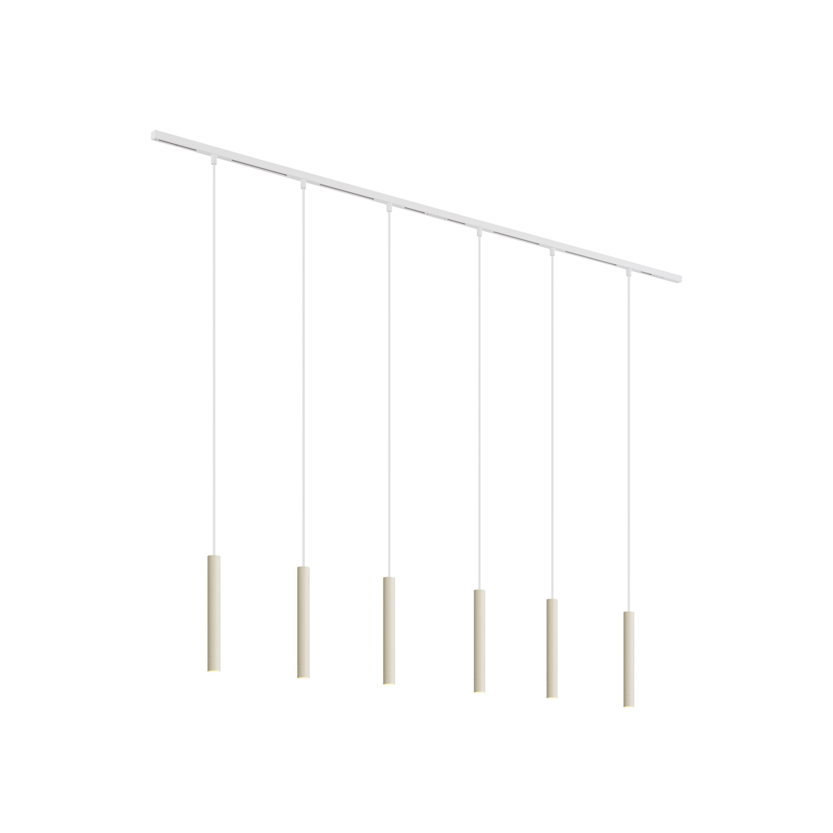 Modern railsysteem met 6 hanglampen wit 1-fase - Slimline Keno