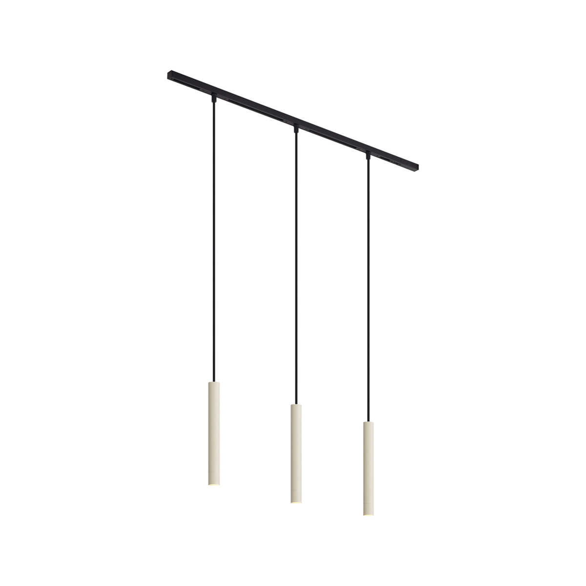 Moderní kolejnicový systém se 3 černými závěsnými světly 1-fázový - Slimline Keno