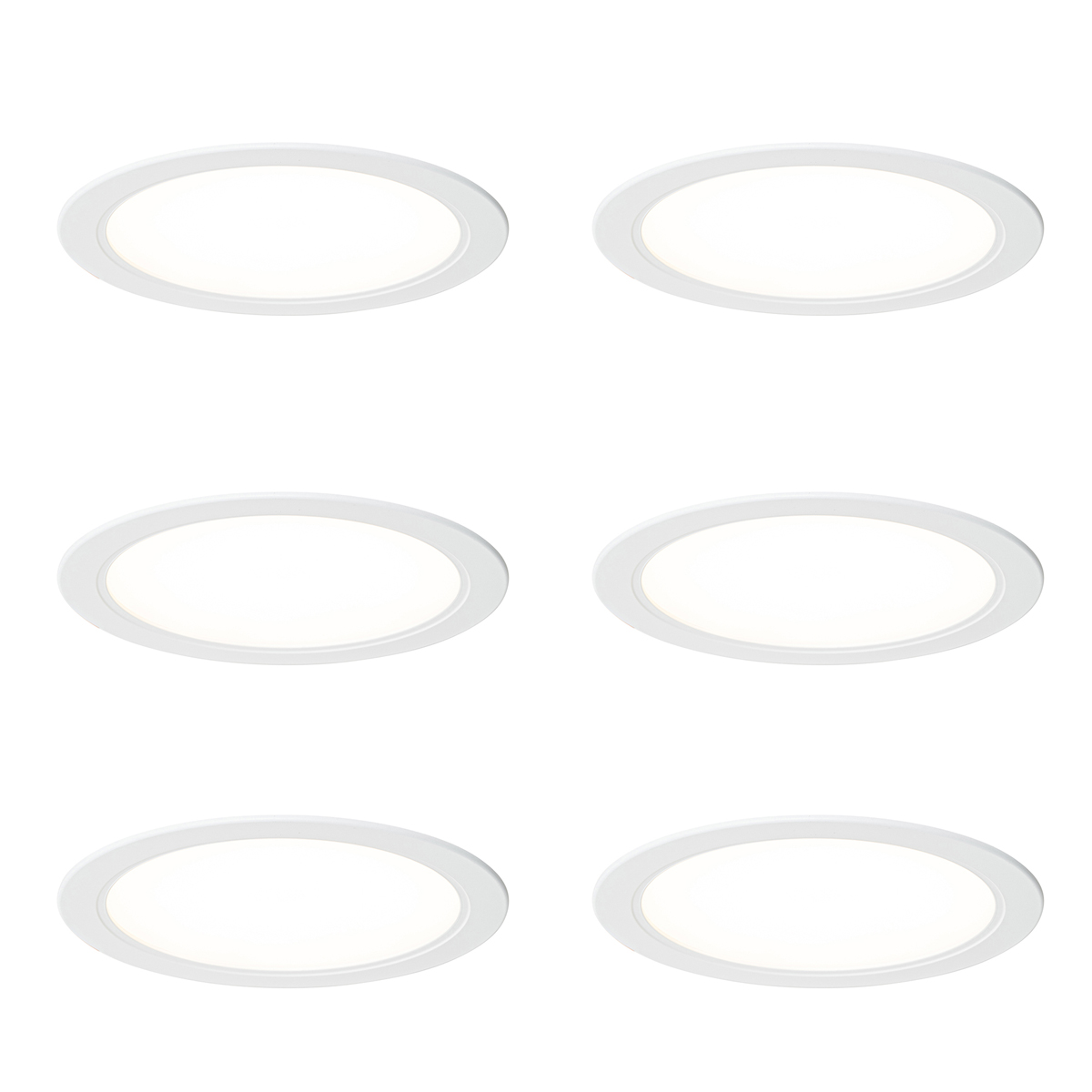 Sada 6 vestavných bodových svítidel bílých 17 cm včetně nastavitelné LED Kelvin - Stephanie
