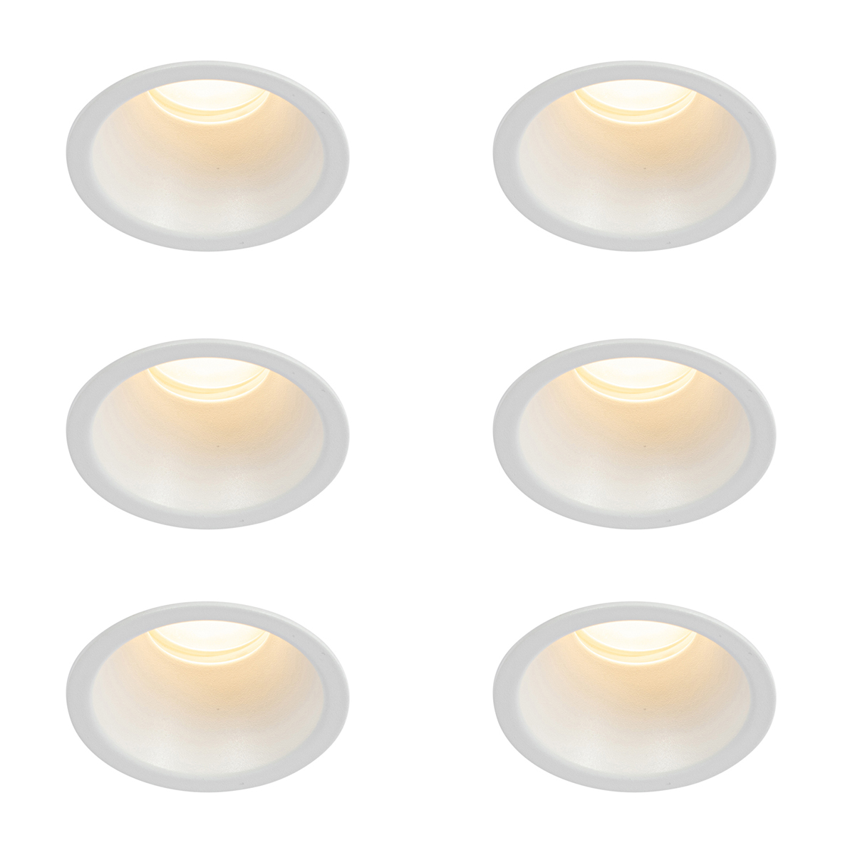 Set van 6 inbouwspots wit GU10 35mm IP44 - Dept