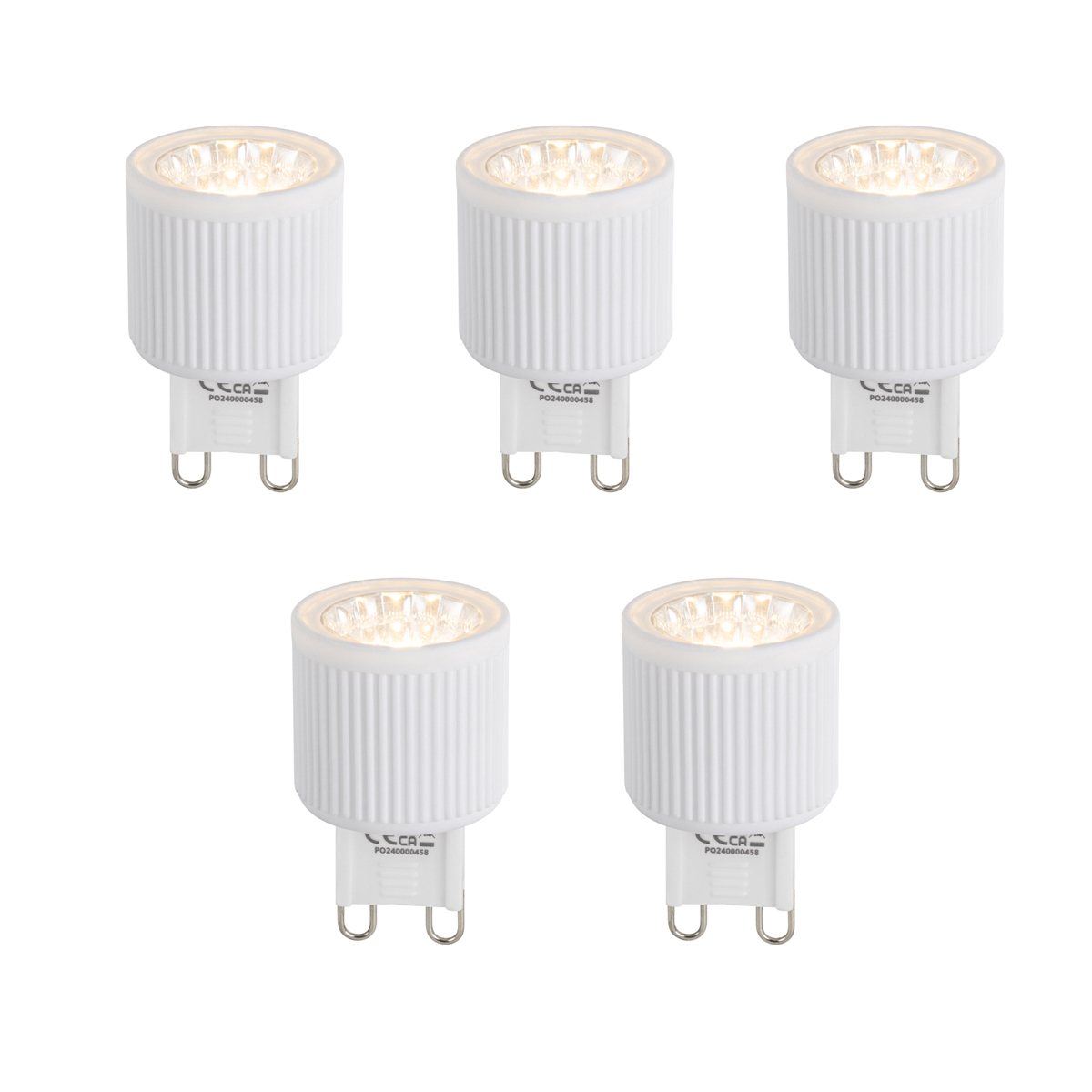 Set van 5 G9 20mm LED lampen 3W 300 lm 2700K