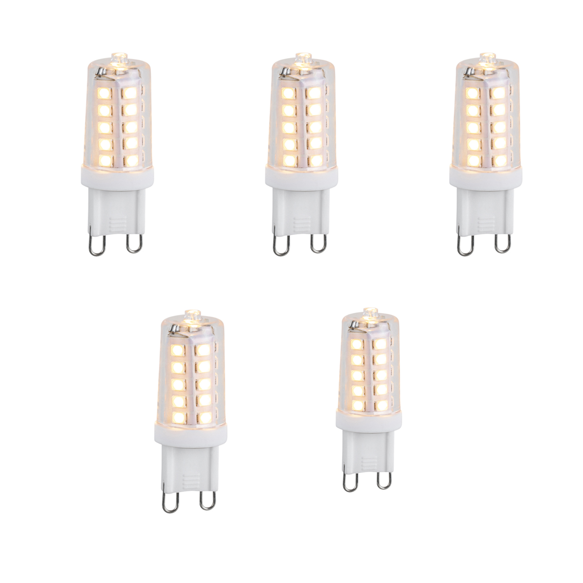 Set van 5 G9 3-staps dimbare LED lampen 3W 250 lm 2700K