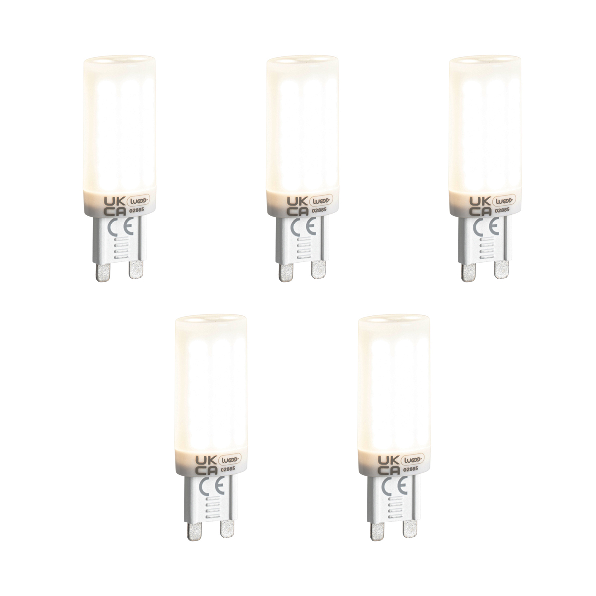 Set van 5 G9 3-staps dimbare LED lampen opaal 4.5W 500 lm 4000K