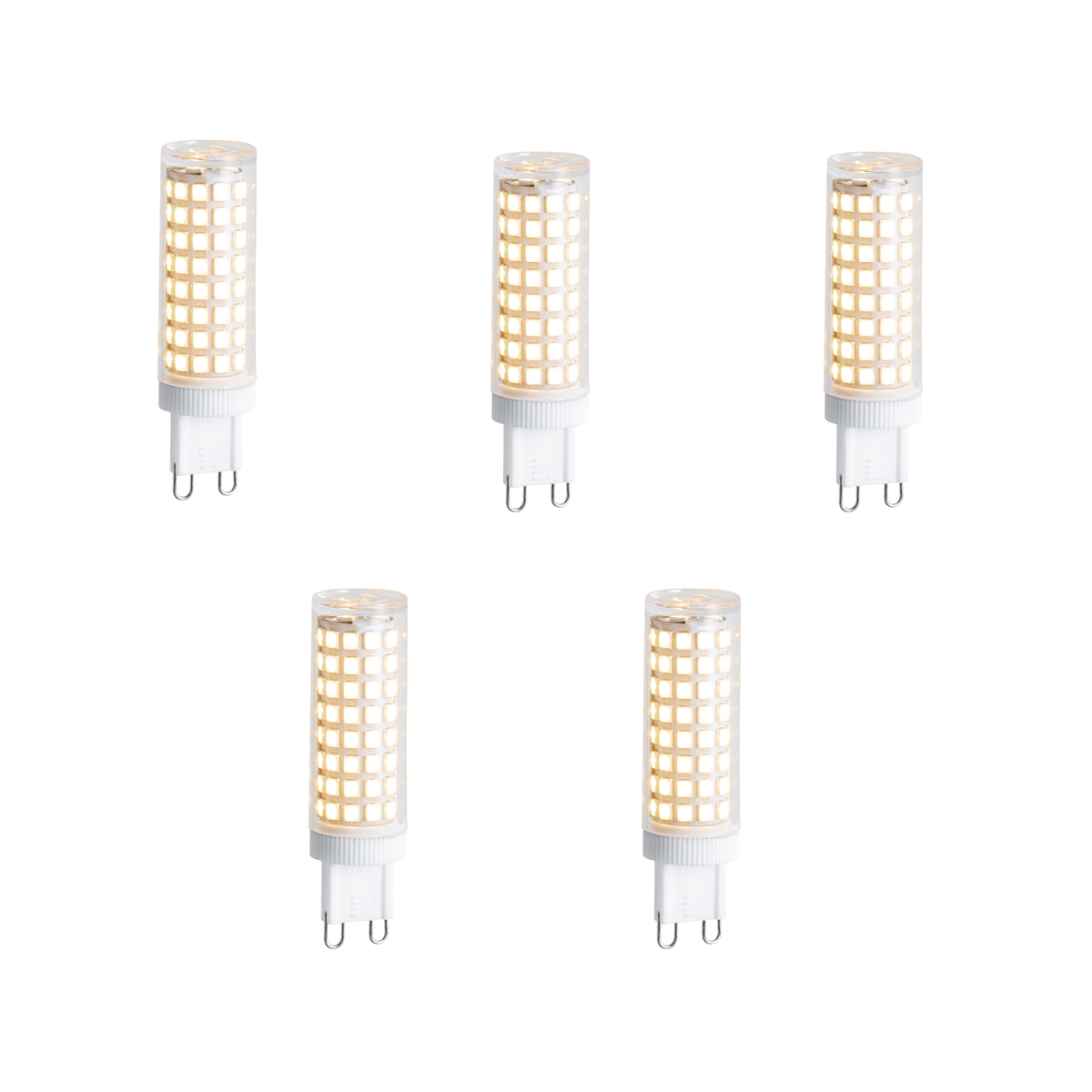 Set van 5 G9 dimbare LED lampen 5.5W 500 lm 3000K