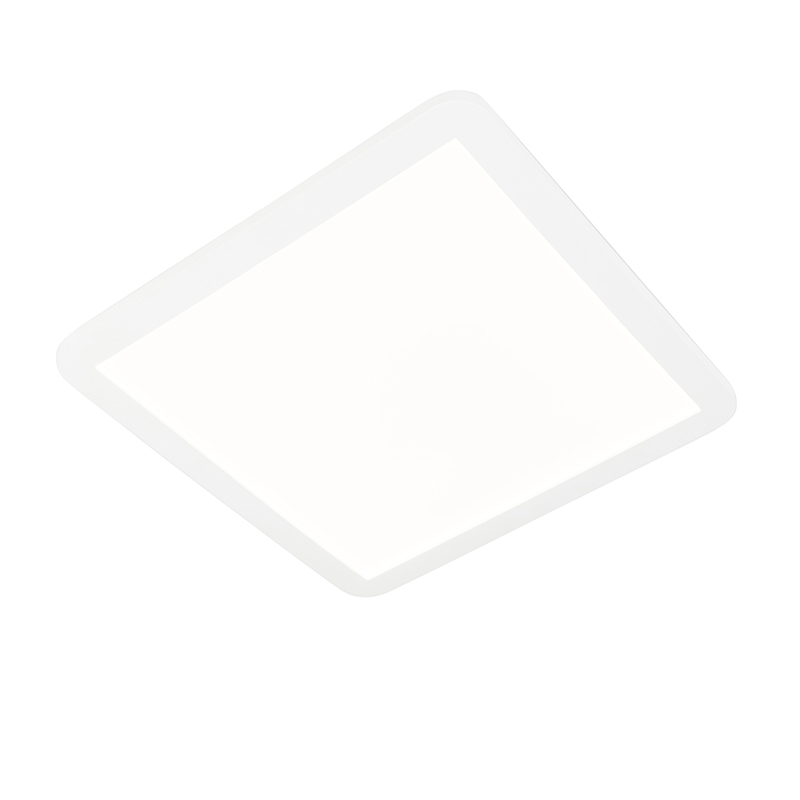 Moderní stropní svítidlo bílé 40cm čtvercové včetně LED 3-stupňového stmívače IP44 - Steve