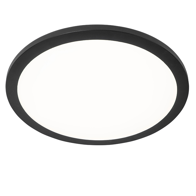 Moderní stropní svítidlo černé 40 cm včetně LED 3stupňového stmívače IP44 - Steve