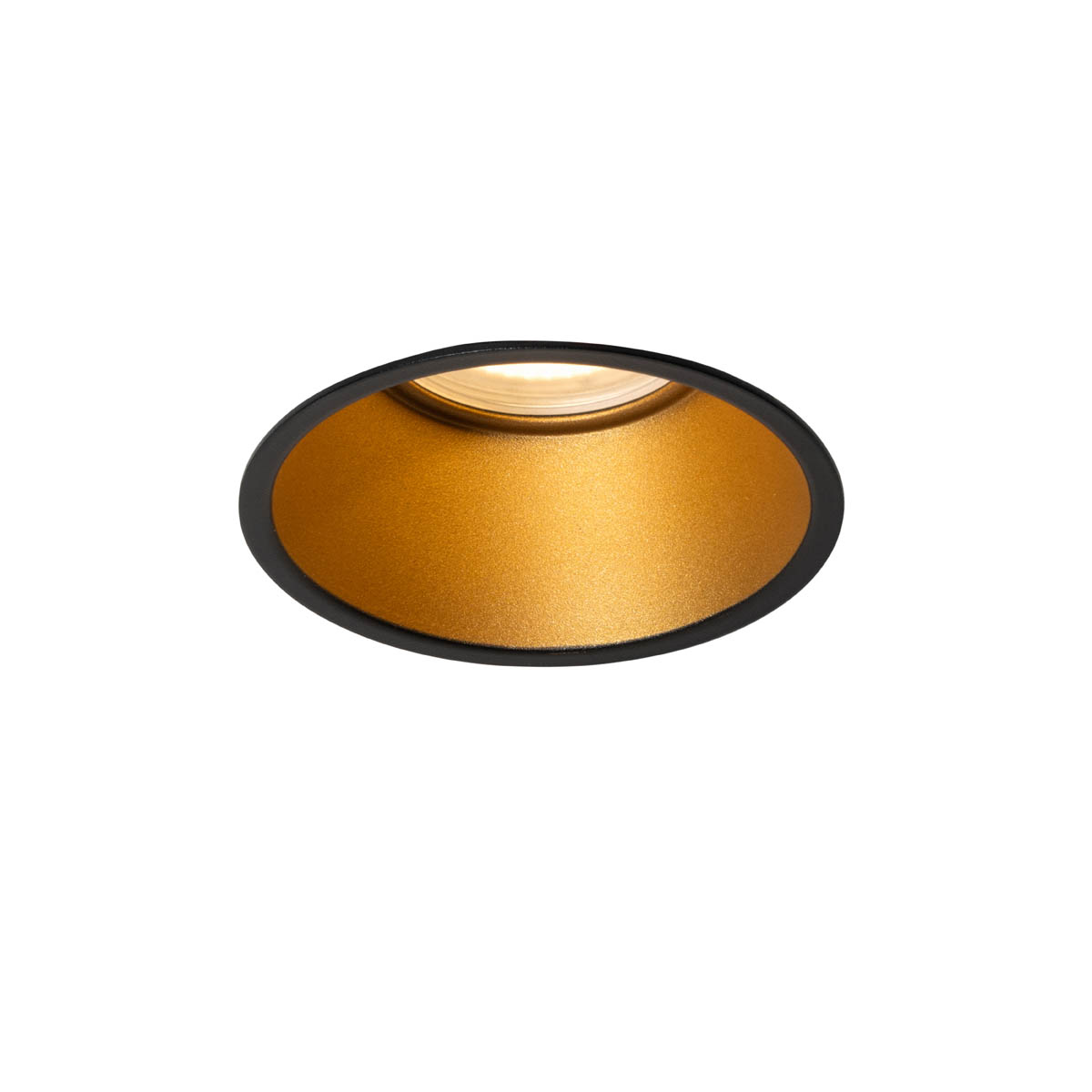 Moderní zapuštěné bodové svítidlo černé se zlatou GU10 50 mm IP44 - Dept