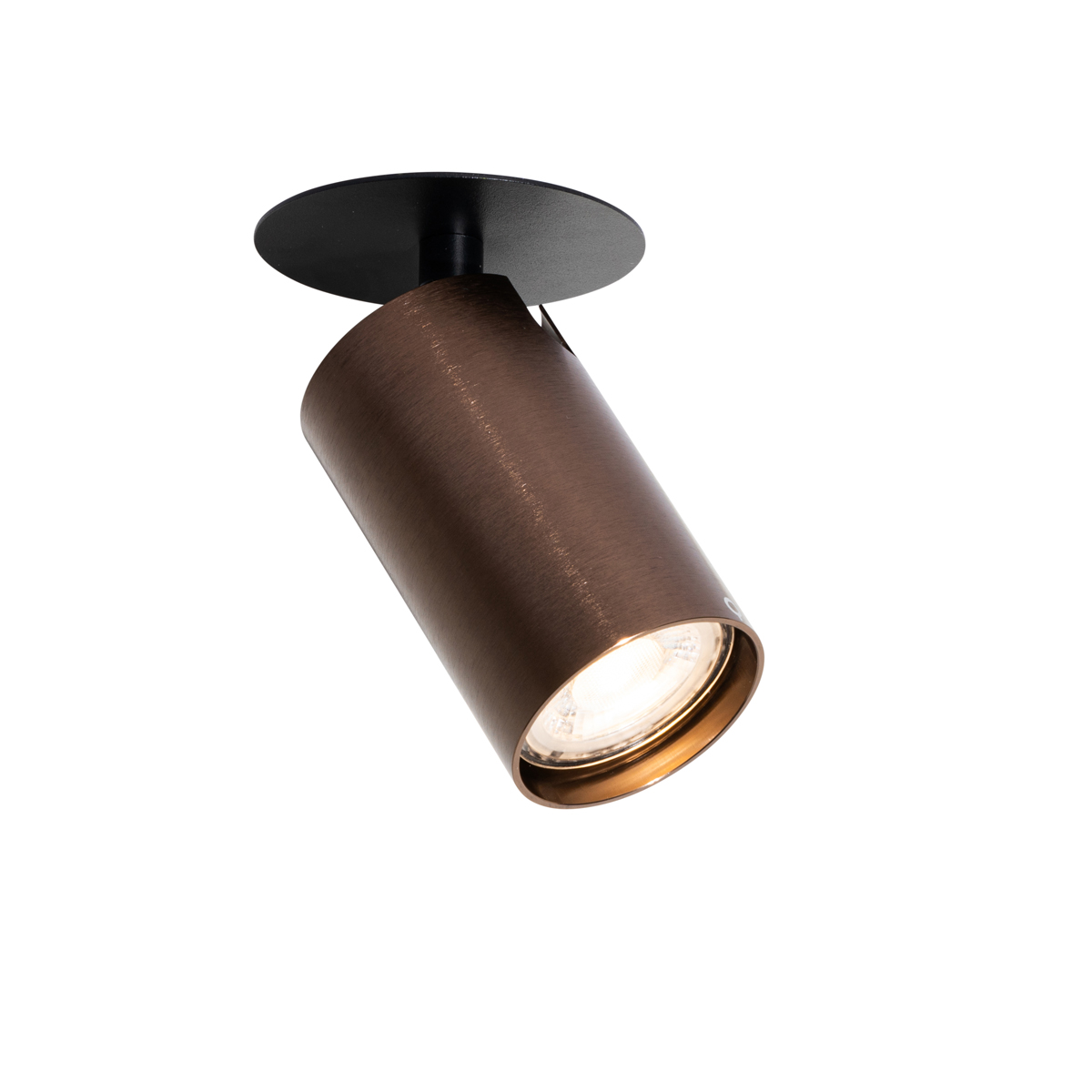 Moderní zapuštěné bodové svítidlo tmavě bronzové GU10 50 mm - Chels