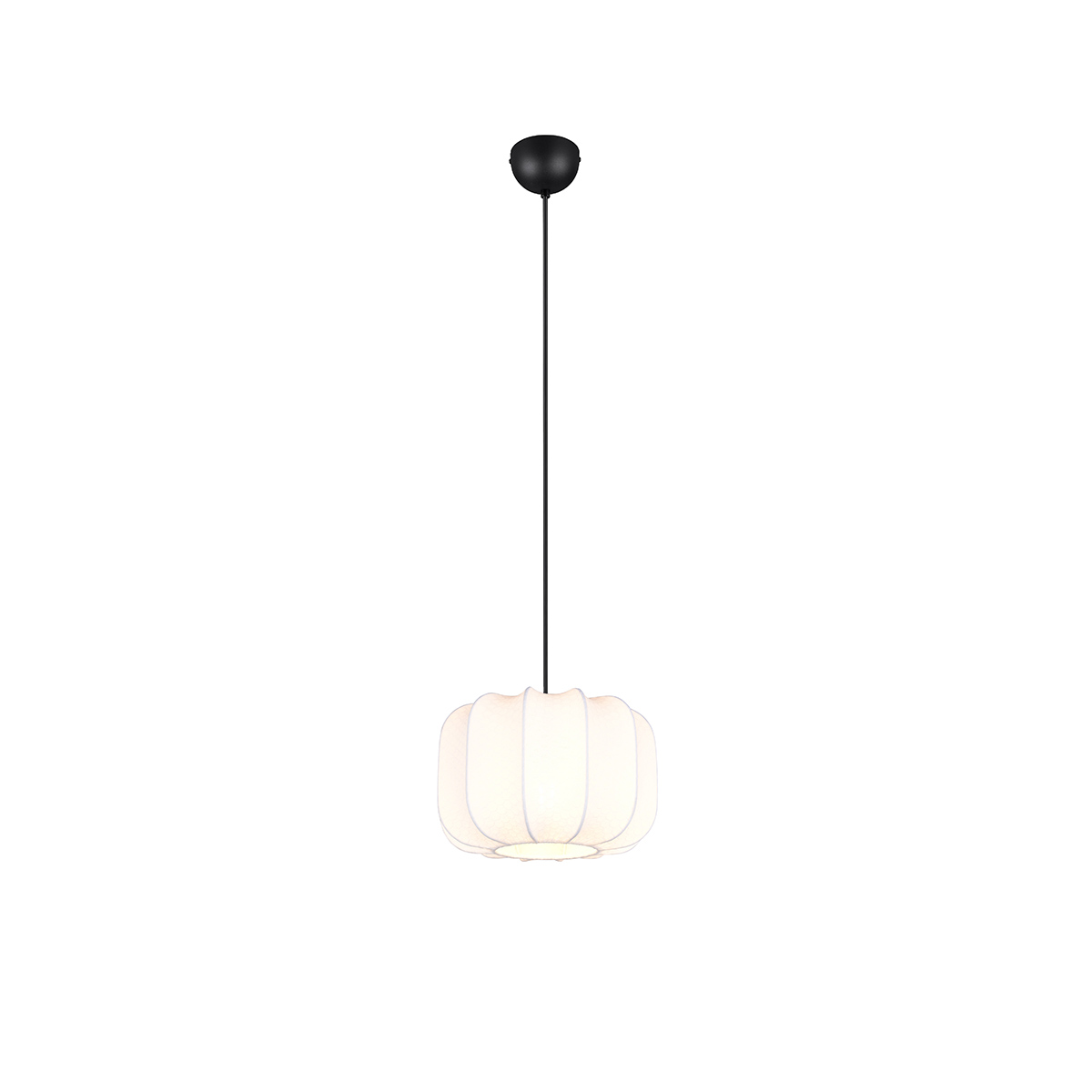Japandi hanglamp zwart met wit 25cm - Madleine