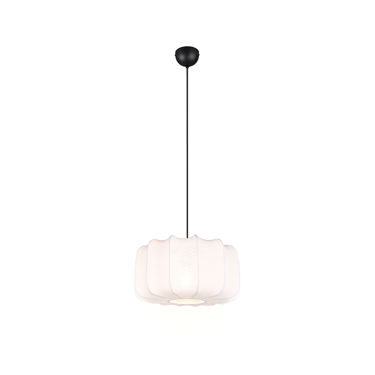 Japandi hanglamp zwart met wit 40cm - Madleine