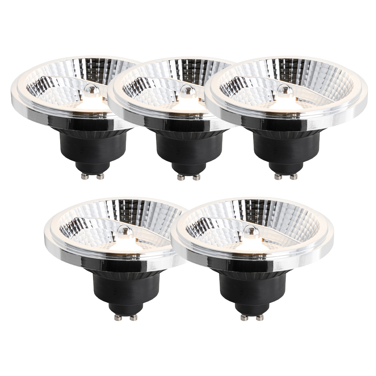 Sada 5 GU10 3-stupňové stmívatelné LED žárovky 111mm 10