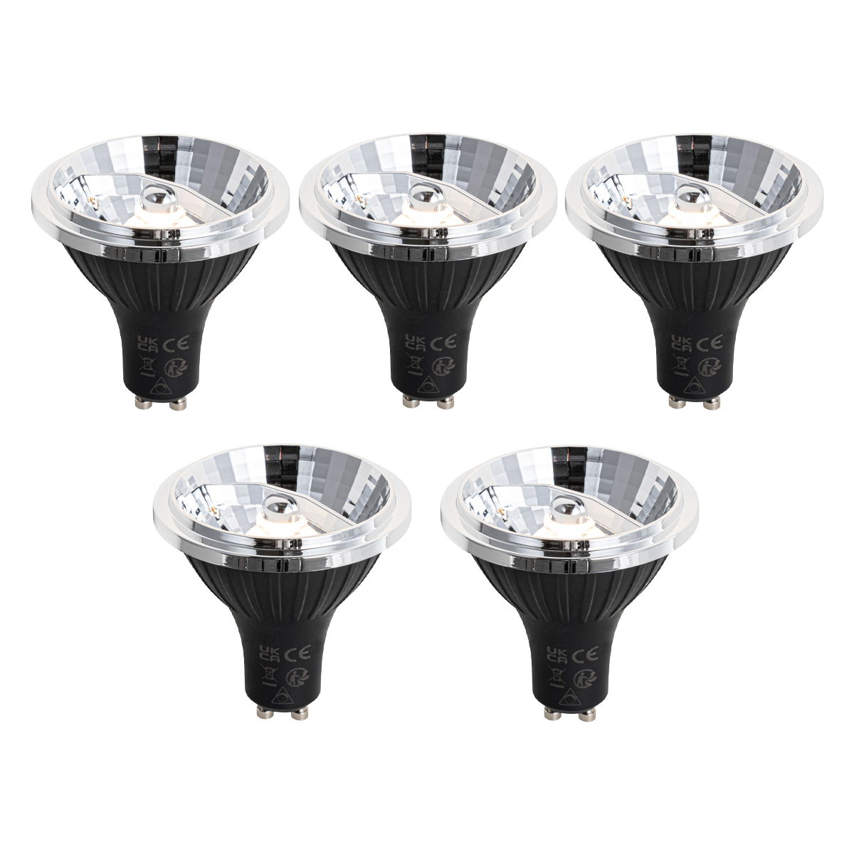 Sada 5 GU10 3-stupňových stmívatelných LED žárovek 70 mm 6