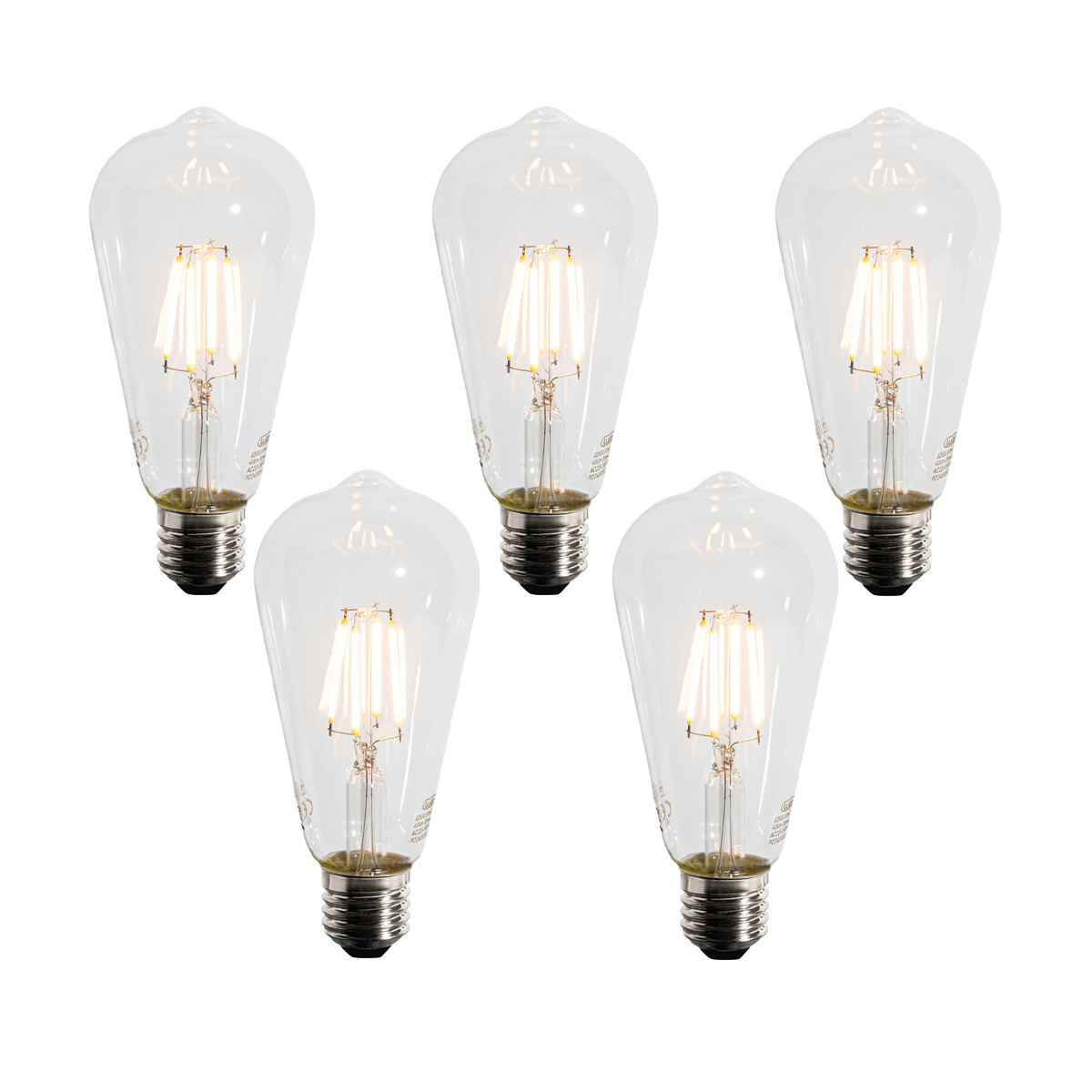 Sada 5 LED žárovek E27 A60 Lux Sensor 4W 400 lm 2200K
