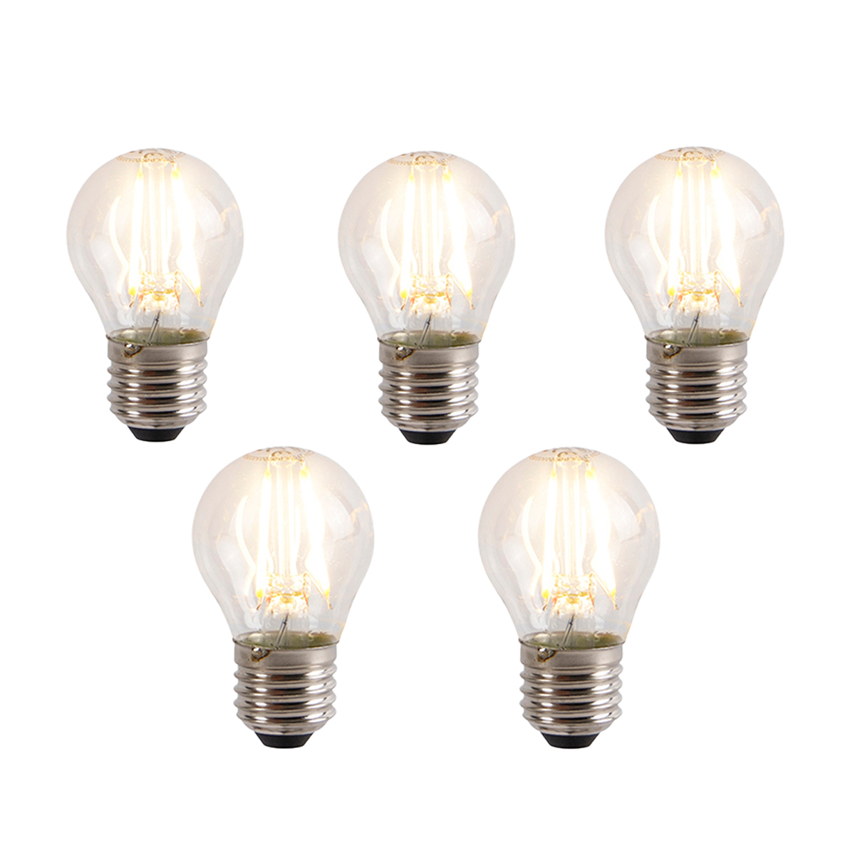 Sada 5 LED žárovek E27 s 3stupňovým stmíváním P45 5W 700 lm 2700K