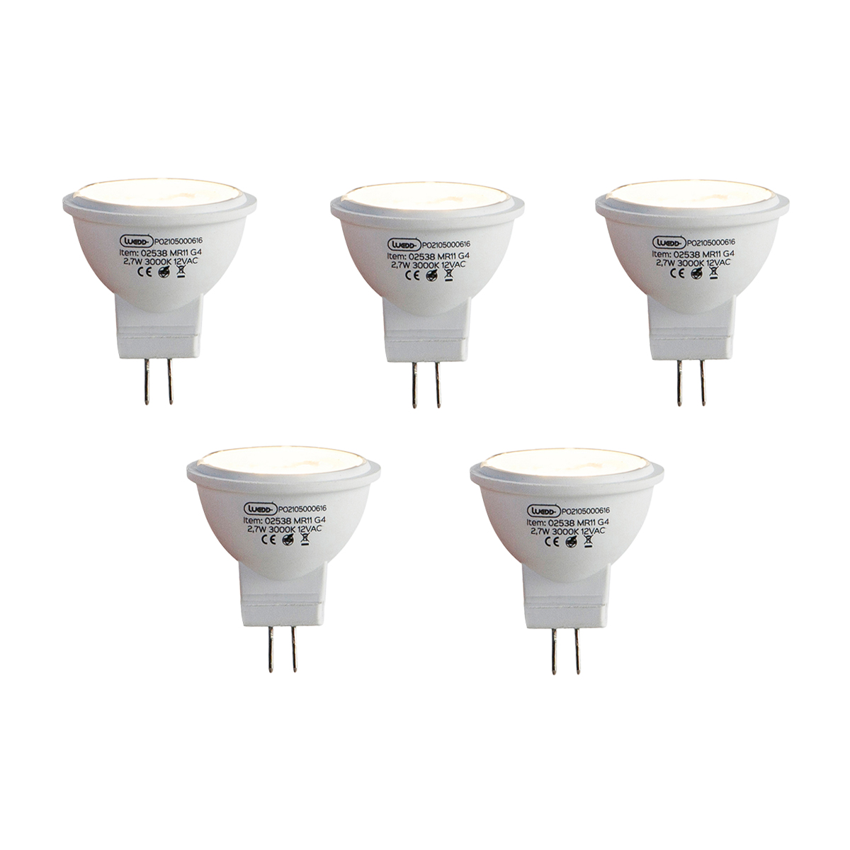 Sada 5 LED žárovek G4 MR11 2