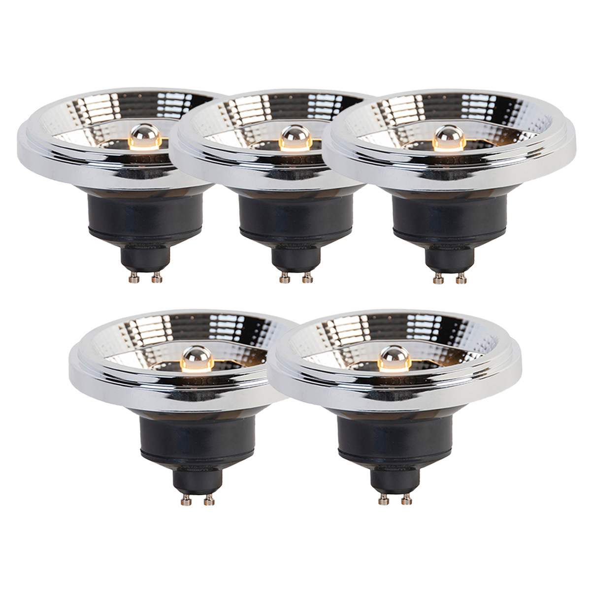 Sada 5 LED žárovek GU10 s 3stupňovým stmíváním Dim-to-Warm AR111 11W 620lm 2000-3000K