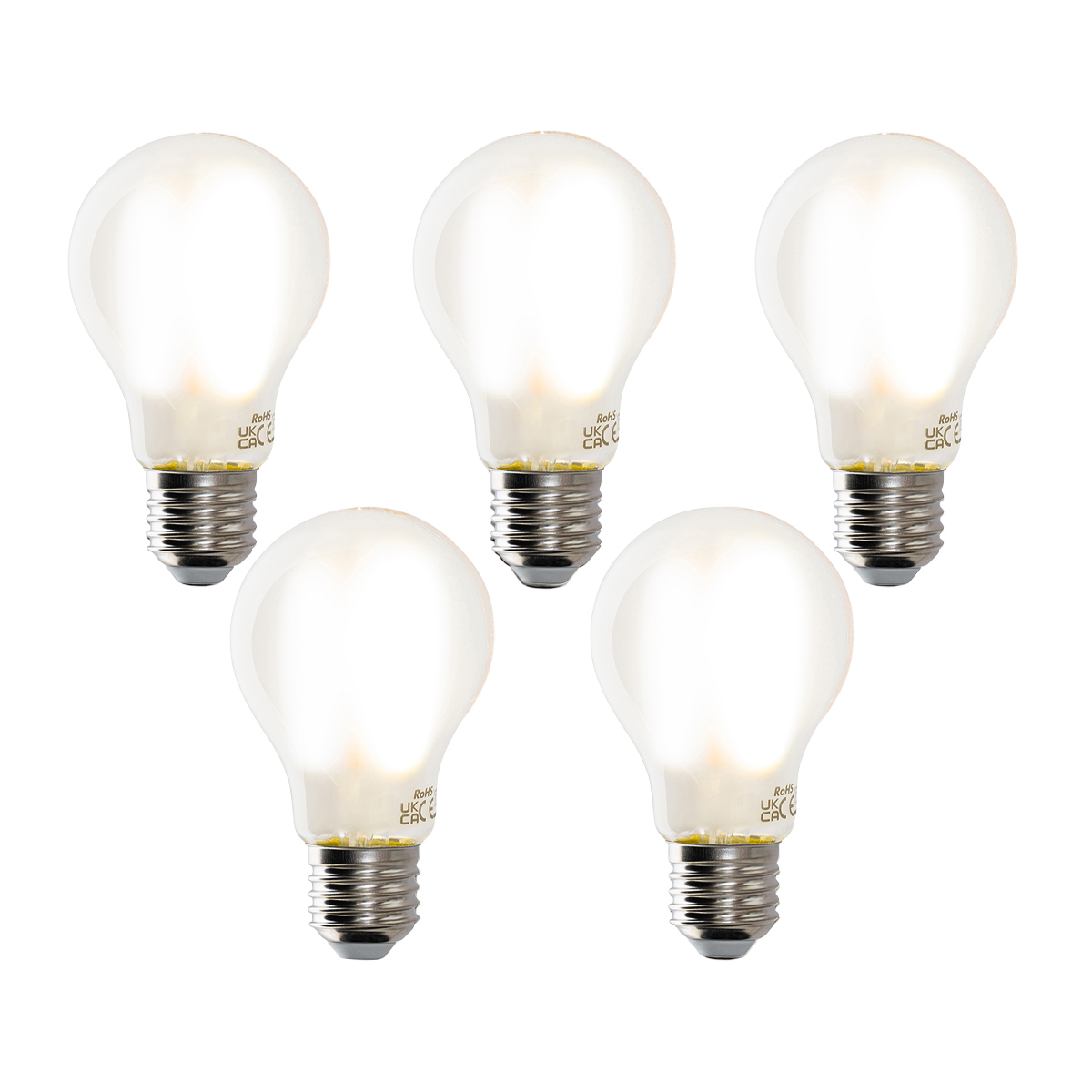 Sada 5 chytrých LED žárovek E27 A60 matné 7W 806lm 1800-4000K