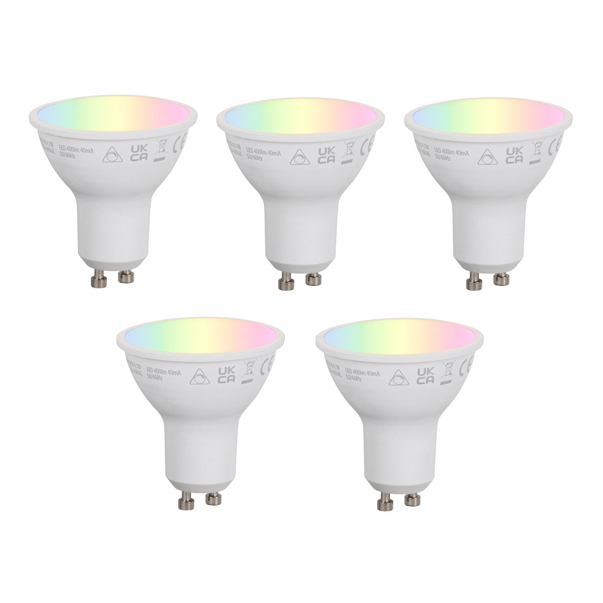 Sada 5 ks Chytrá LED žárovka GU10 50 mm s možností stmívání