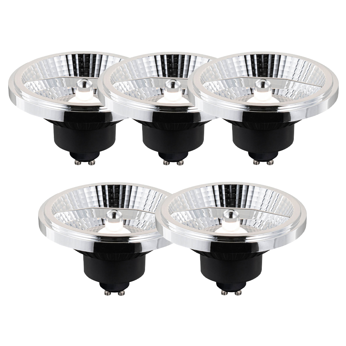 Sada 5 ks Chytrá stmívatelná LED žárovka GU10 AR111 10W 700lm 2200-6500K