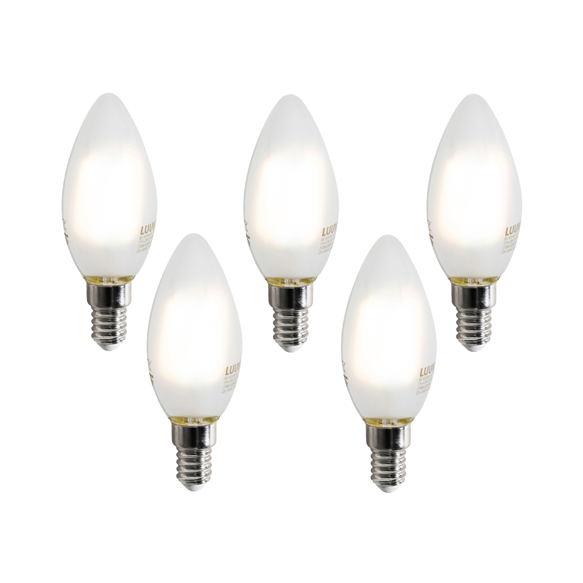 Sada 5 ks Chytré LED žárovky E14 C35 matné 4