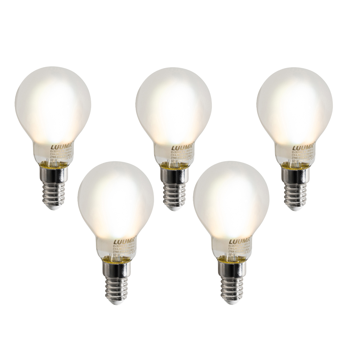 Sada 5 ks Chytré LED žárovky E14 P45 matné 4