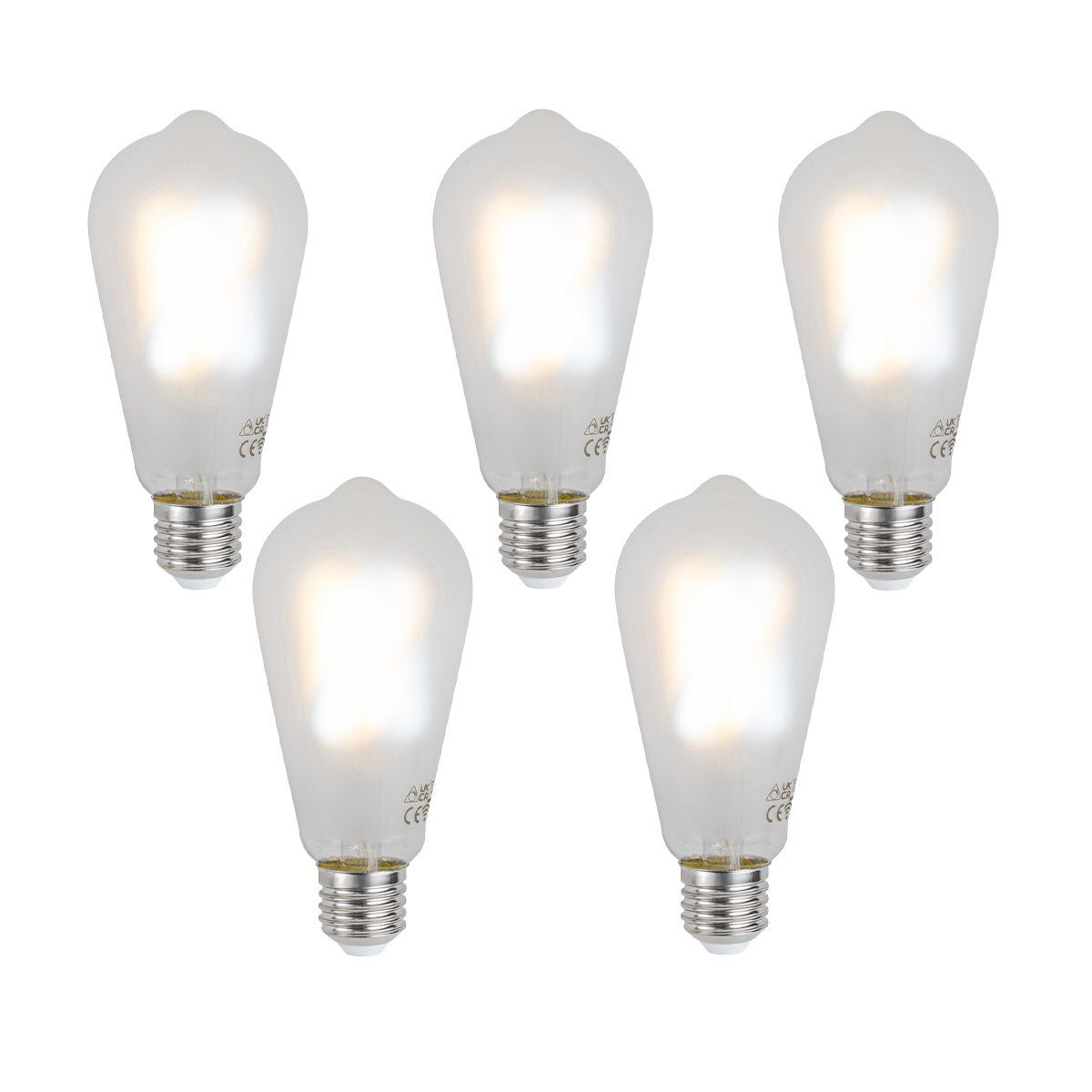 Sada 5 ks Chytré stmívatelné LED žárovky E27 ST64 matné 7W 806 lm 2700-6500K