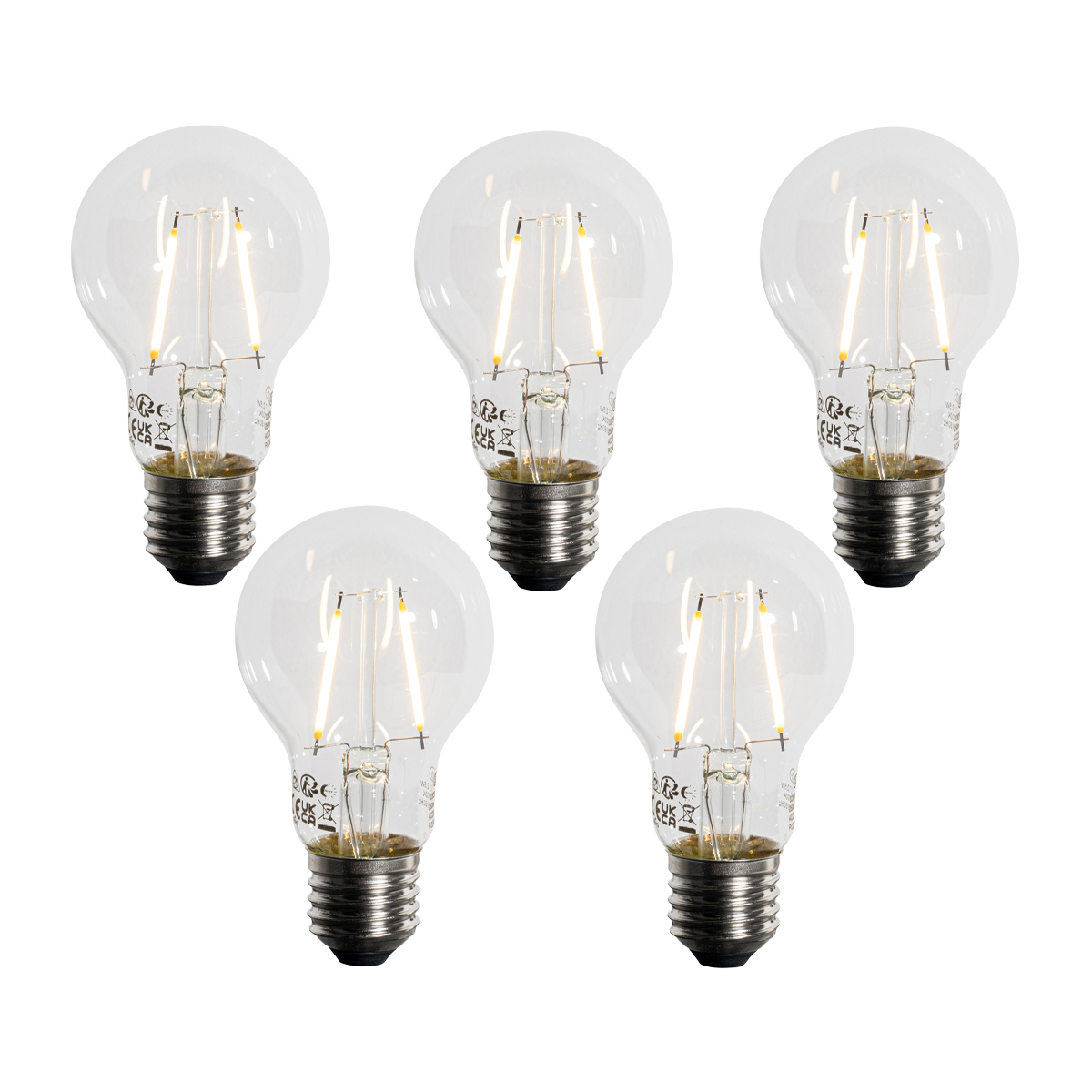 Sada 5 ks LED žárovka E27 A60 s čidlem luxu 2