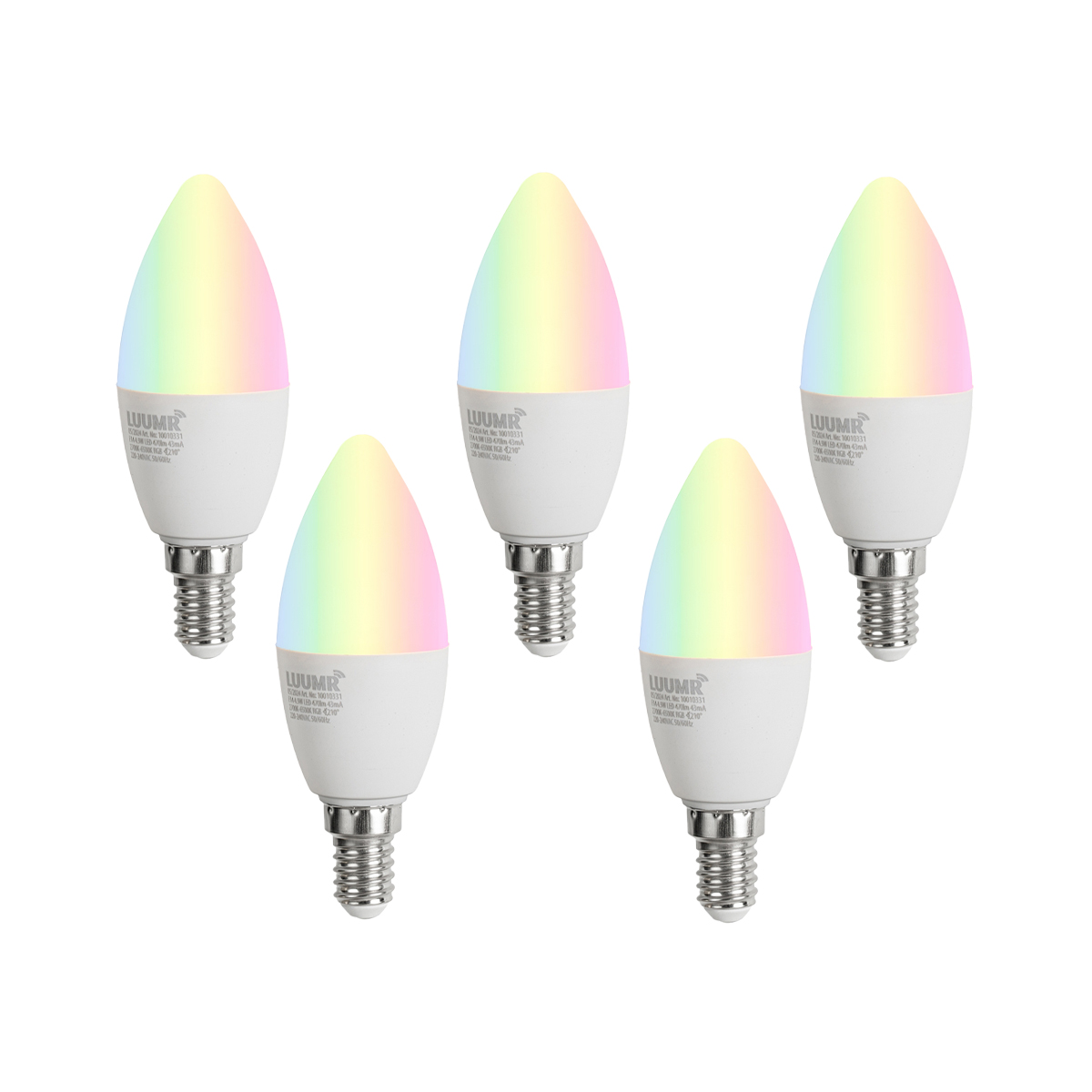 Sada 5 ks Stmívatelné LED žárovky E14 C37 Opal 4