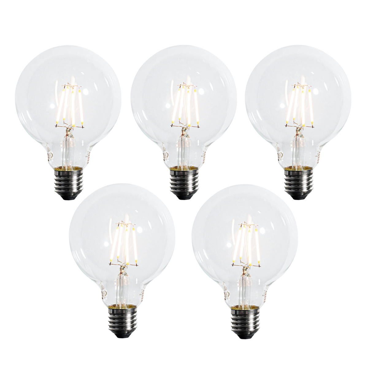 Sada 5 stmívatelných LED žárovek E27 3-Step G95 4W 450 lm 2700K