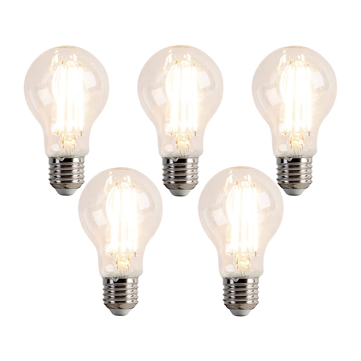 Sada 5 stmívatelných LED žárovek E27 A60 7W 780lm 2700K