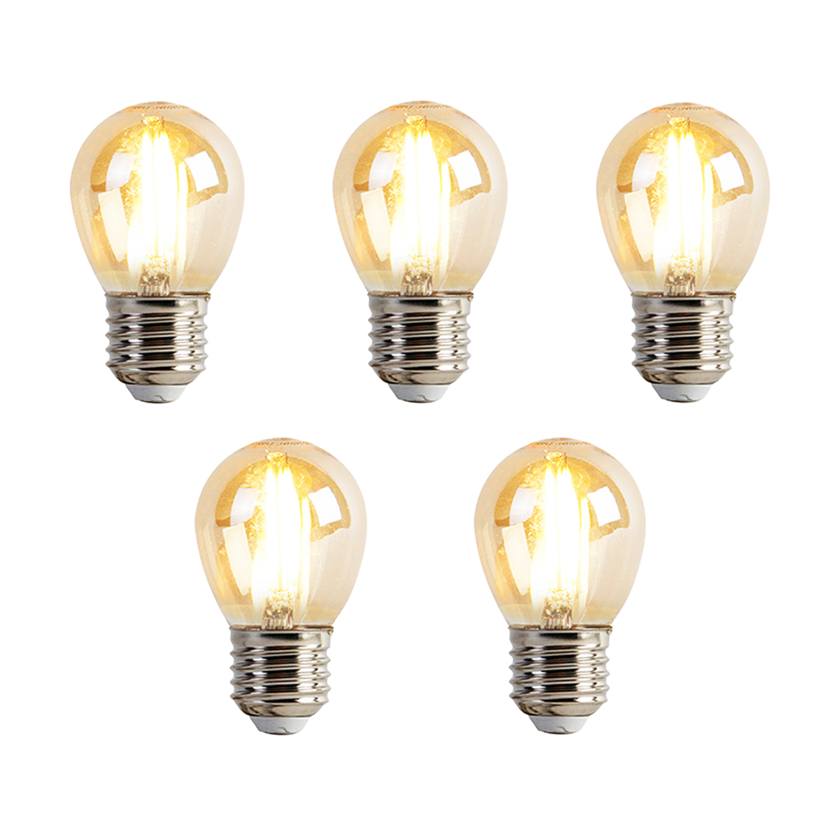 Sada 5 stmívatelných LED žárovek E27 P45 Goldline 3
