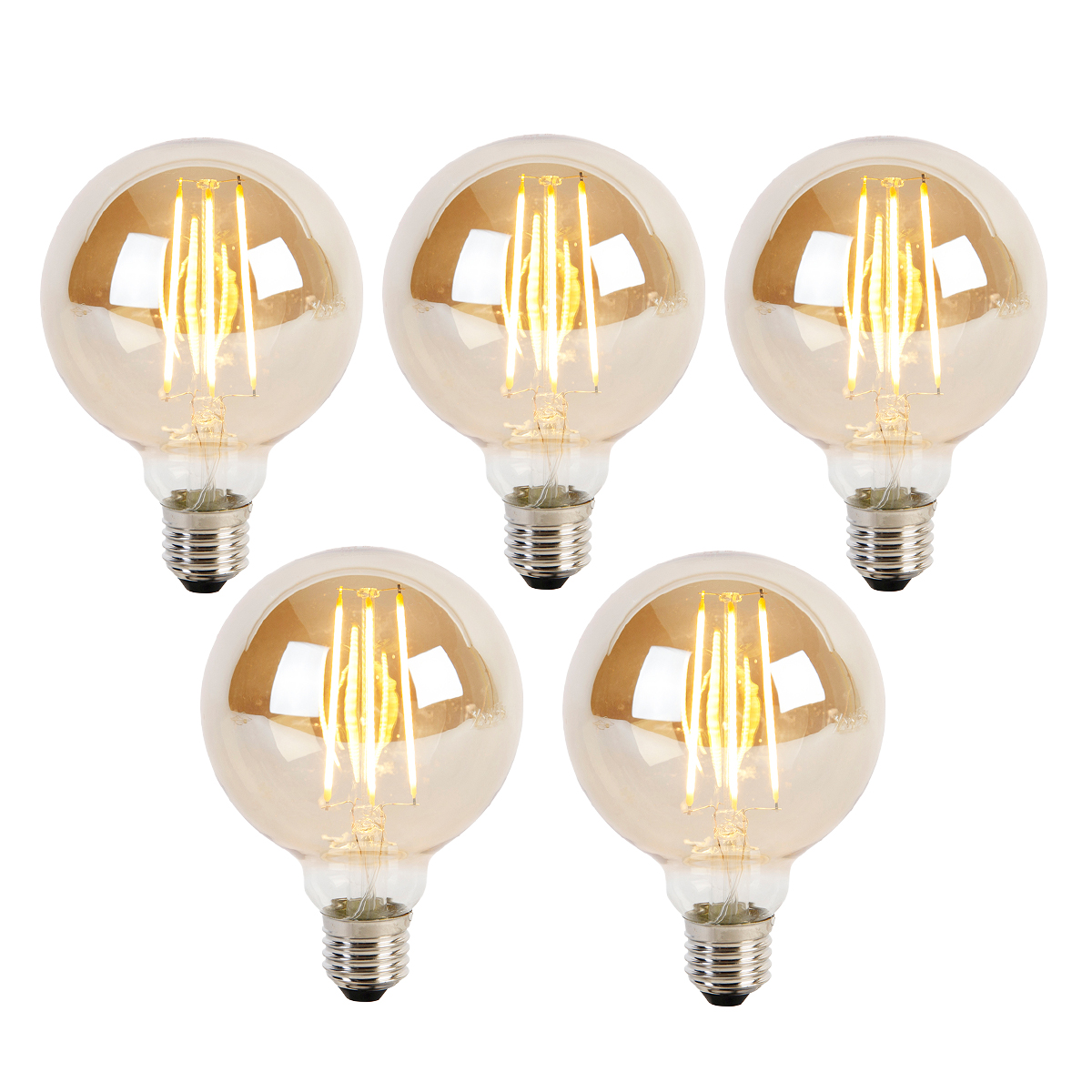 Sada 5 stmívatelných LED žárovek E27 se 3 stupni stmívání