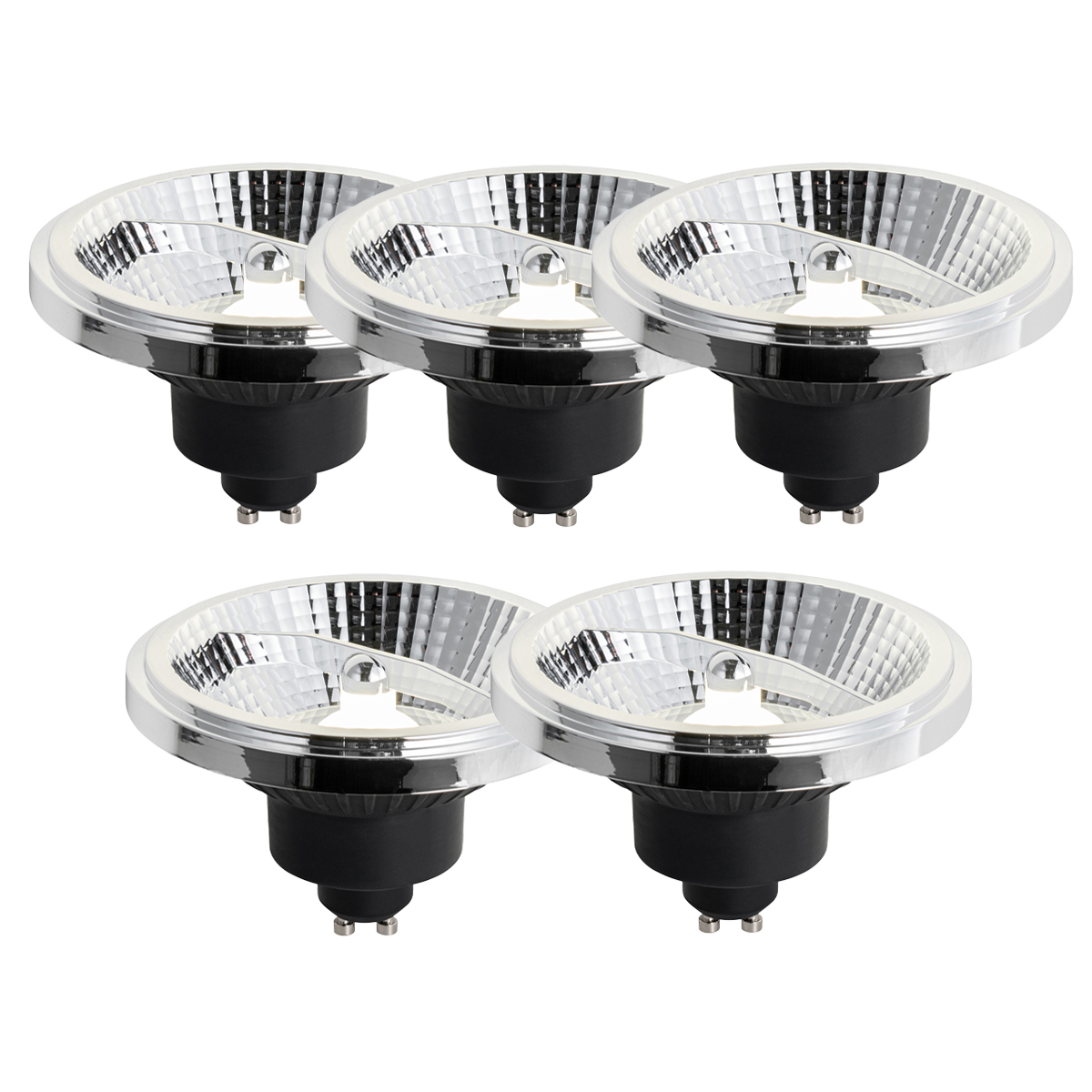 Sada 5 stmívatelných LED žárovek GU10 111 mm 10