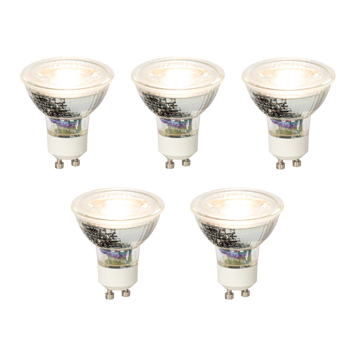 Sada 5 stmívatelných LED žárovek GU10 5W 370lm 3000K