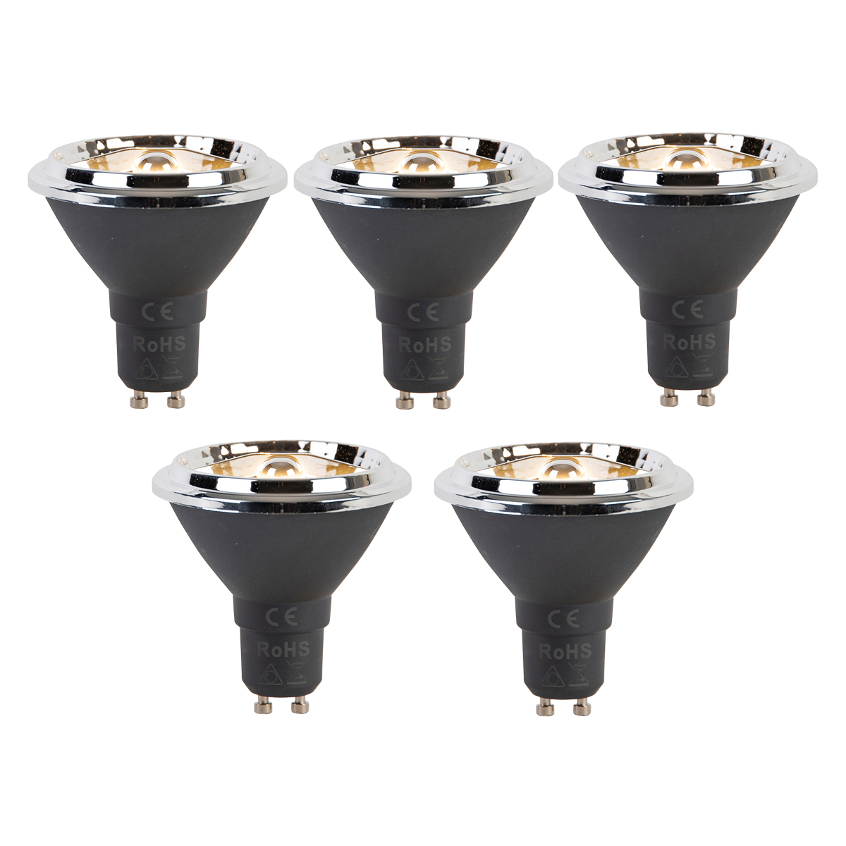 Sada 5 stmívatelných LED žárovek GU10 AR70 6W 450lm 2700K