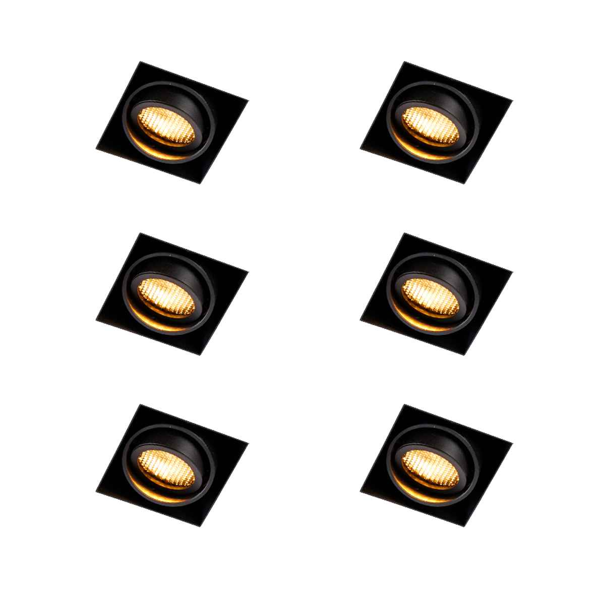 Sada 6 ks Zaplacený reflektor černý
