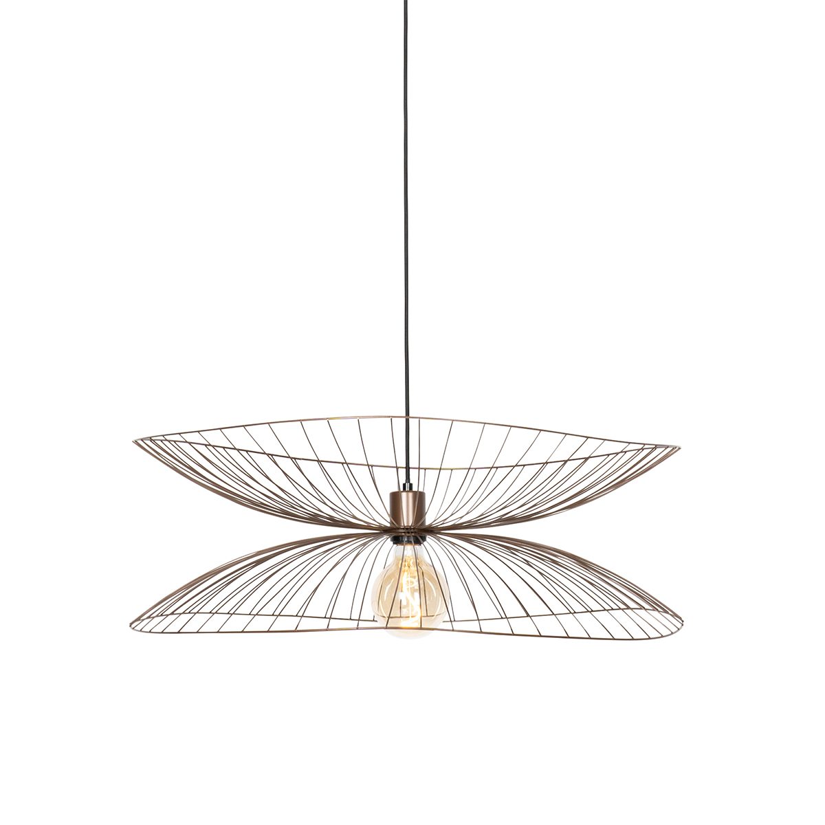 Smart hanglamp donkerbrons met dubbele kap incl. Wifi G95 - Pua