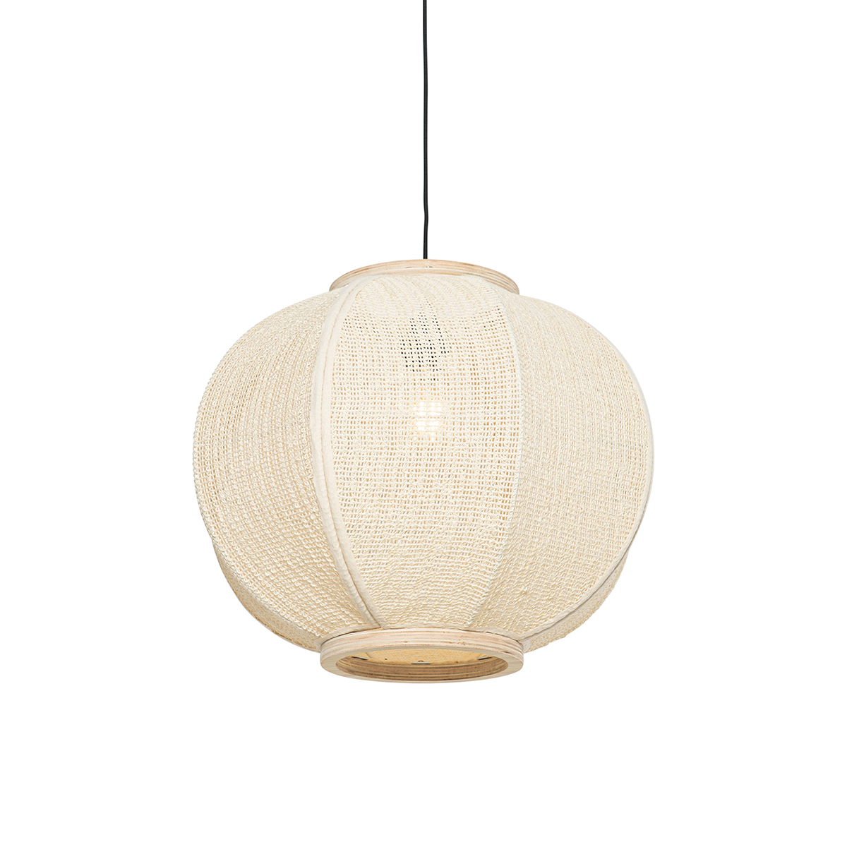 Smart hanglamp naturel stof 48 cm incl. Wifi G95 - Rob