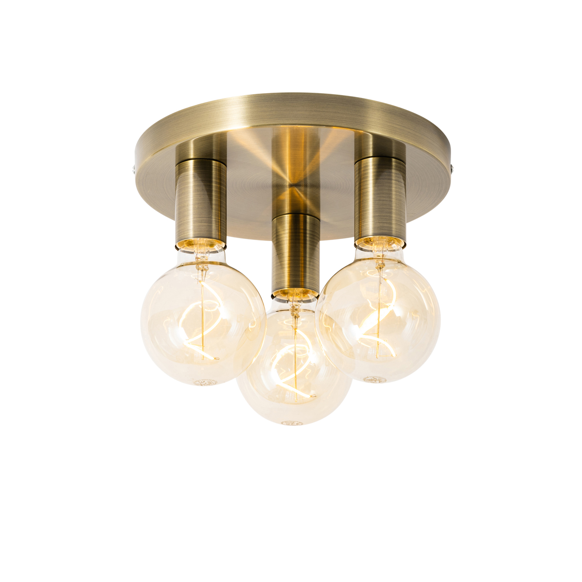 Smart plafondlamp brons rond incl. 3 Wifi G95 - Facil