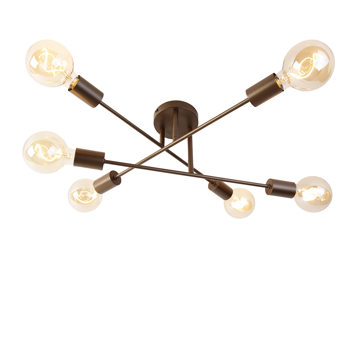 Smart plafondlamp donkerbrons 6-lichts incl. 6 Wifi G95 - Sydney